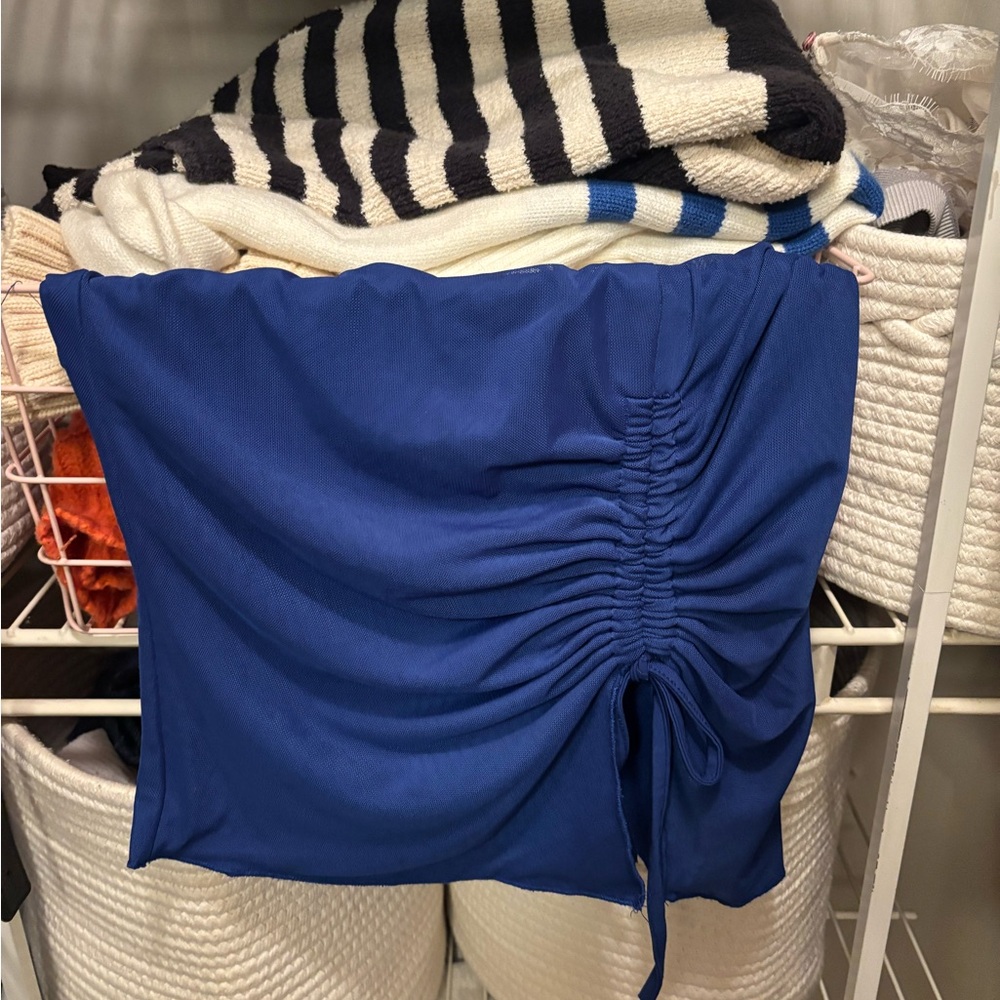 Urban Outfitters Blue Ruched Crop Top